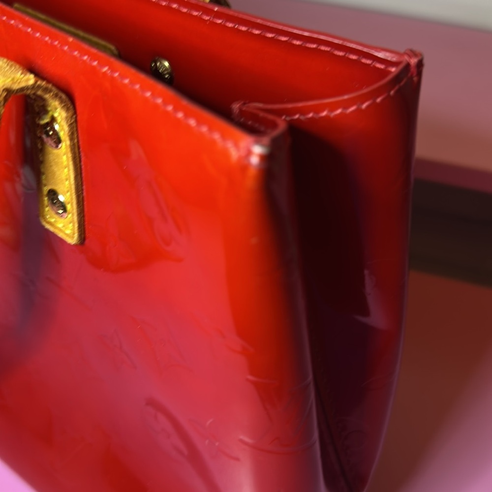 Authentic Louis Vuitton Vernis Red Reade PM M91088  Hand Bag NS020525 - Picture 16 of 16